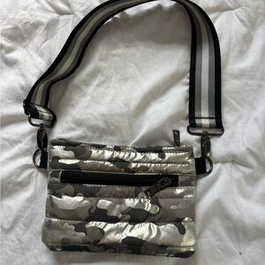 THINK ROYLN Silver and Black Camouflage Shoulder Bag